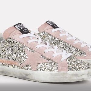 Golden Goose Pink Glitter Superstar Sneakers